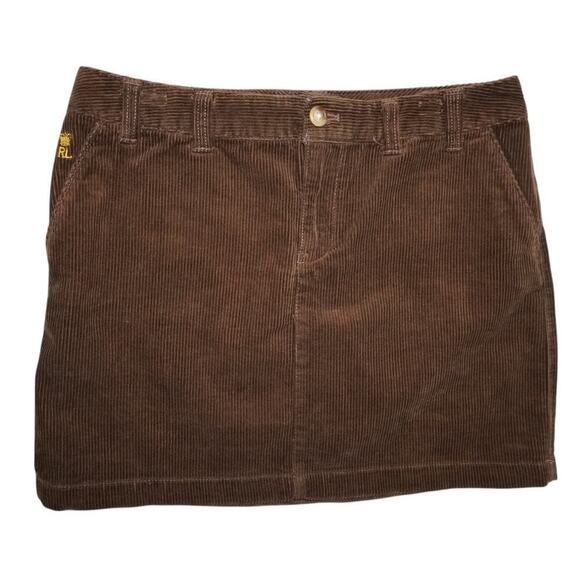 Ralph Lauren Kids Brown Corduroy Skirt – Size 16 – Y2K Preppy Crown Logo - Picture 1 of 9